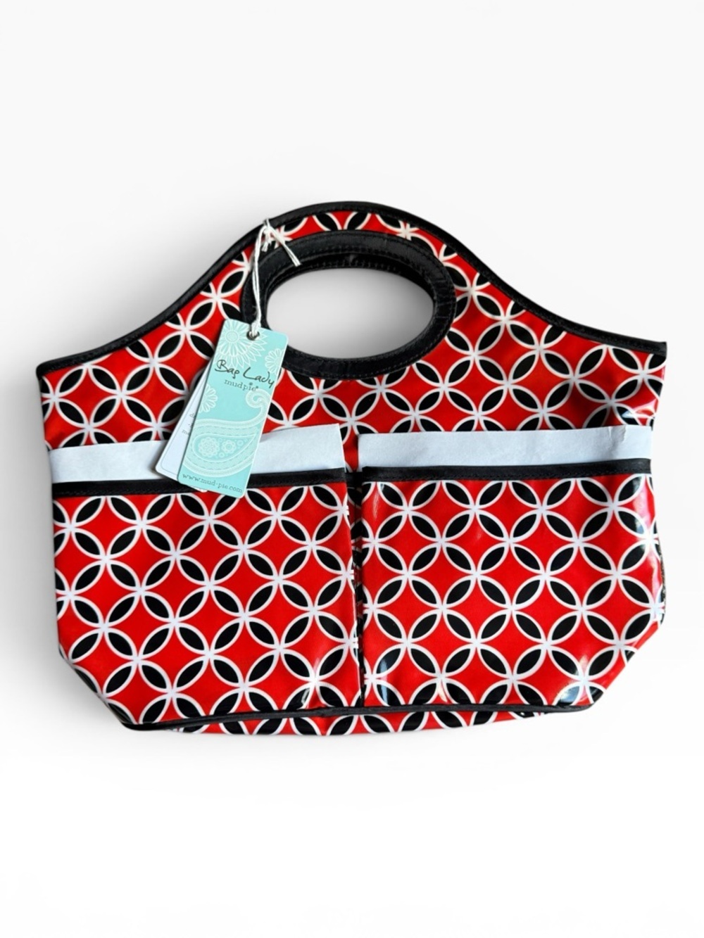 Mud Pie Medallion Shower Caddy-Red/Black
